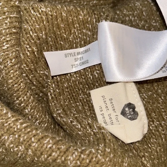 Madewell Broadway Marled Olive Green Cropped Cardigan - XS - Picture 15 of 16